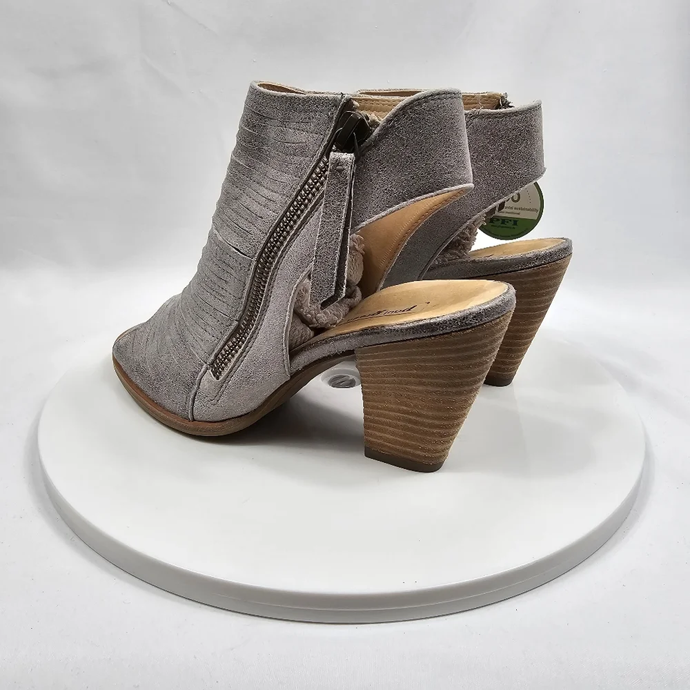 NWT Paul Green Peep Toe Leather Booties Eco Fit Austria UK 3 EU 36 Taupe Comfort